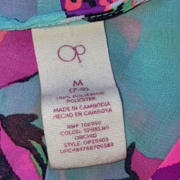 OCEAN PACIFIC OP Kimono Coverup Floral Multicolored Womens Medium - Picture 6 of 13